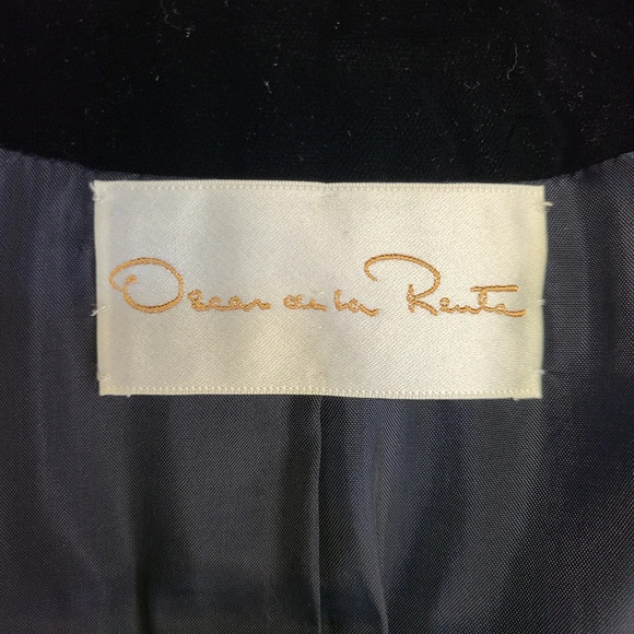 Oscar de la Renta Lillie Rubin Vintage Black Velvet Silver Beaded Jacket Medium - Picture 14 of 16